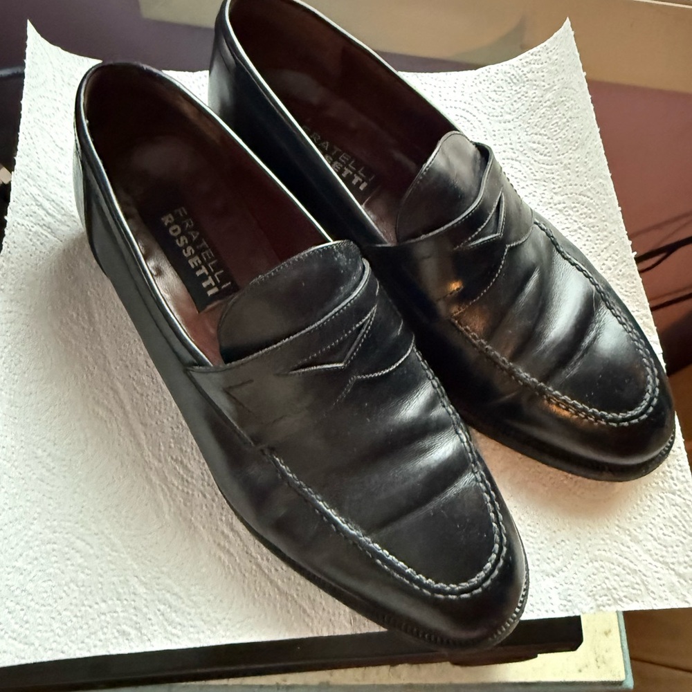 Fratelli Rossetti Black Leather Men's Slip-Ons